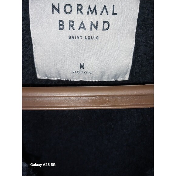 The Normal Brand Denim Moto Jacket Coat Motor Motorcycle Black Medium Sherpa - Picture 6 of 10